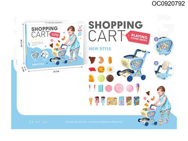 Shopping carts toys food 24pcs