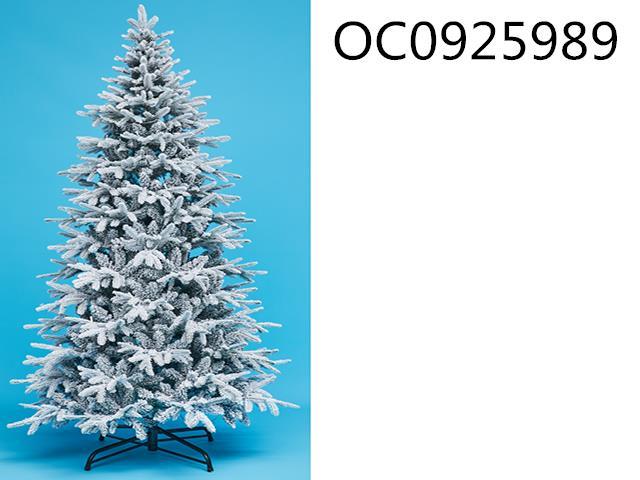 240cm Mixed Flocked snowflake Christmas tree(Four corner frame base)