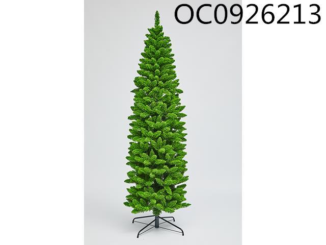 210cm green pile vertical three-edge Christmas tree (Corner frame base)