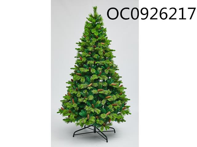 300cm green pile regular triangular pyramid Christmas tree (Corner frame base)