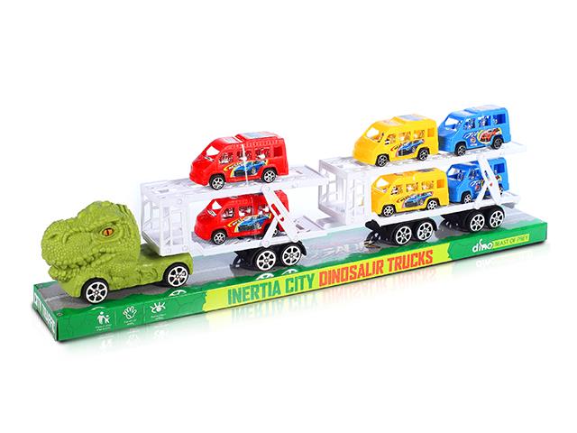 Friction trailer with 6pcs car