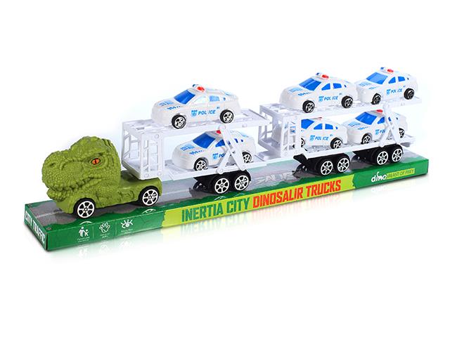 Friction trailer with 6pcs car