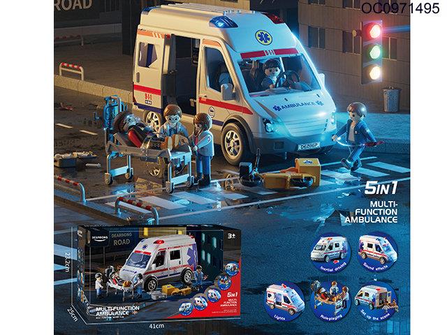 Friction ambulance set with light/sound