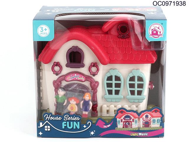 DIY villa with light/music/doll(12 pieces music)