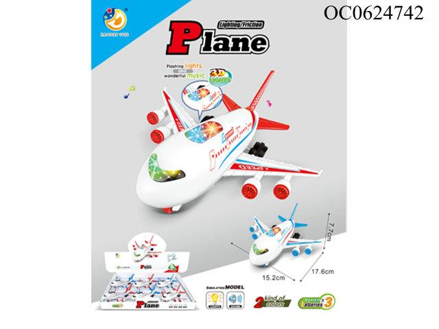 Friction Plane with lights 6pcs