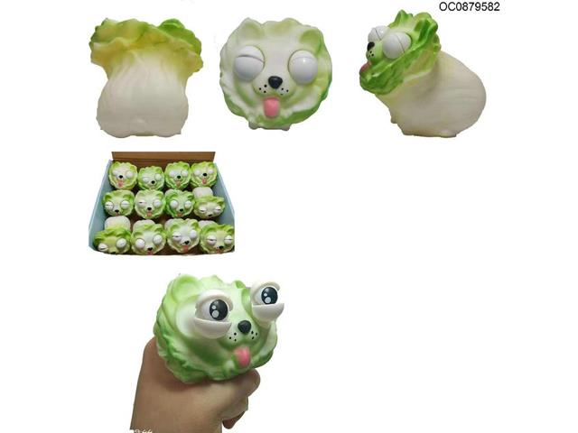 Squeezable Stress Relief Squinting eyes cabbage dog