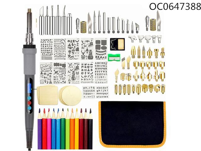 110PCS Embossing/Engraving/Welding Wood Tool Set, with Electronic screen to display temperature