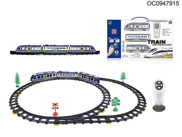 Infrared bidirectional control rail high-speed train with light/sound 39pcs