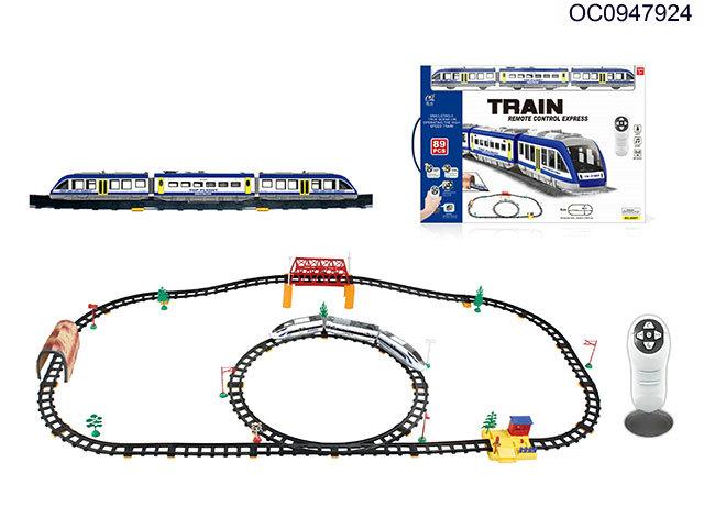 Infrared bidirectional control rail high-speed train with light/sound 89pcs
