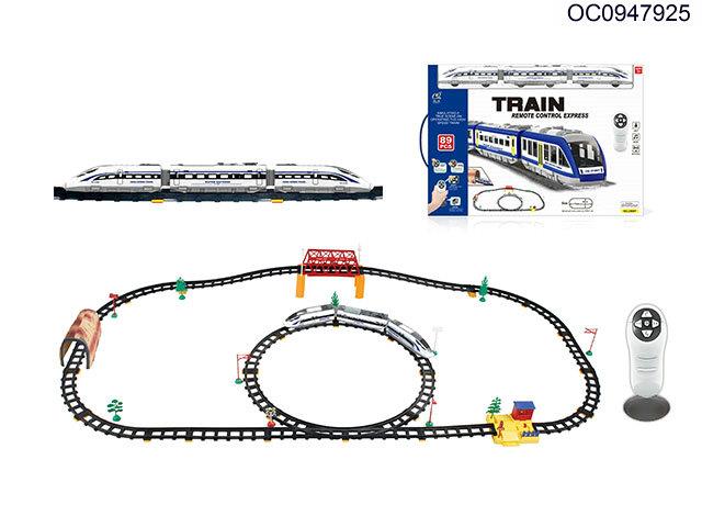 Infrared bidirectional control rail high-speed train with light/sound 89pcs