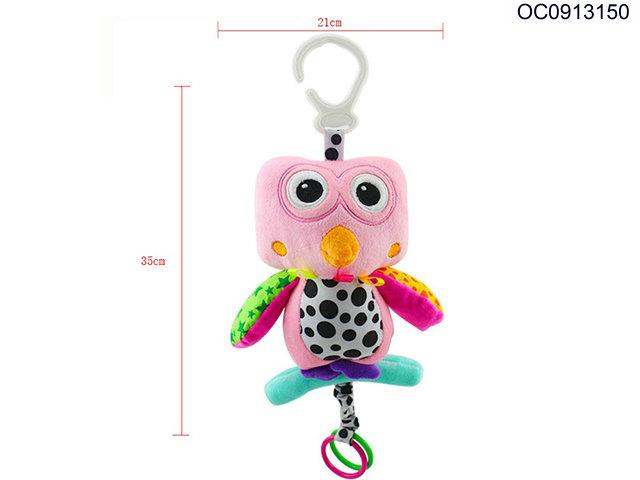 Pull line plush owl with music