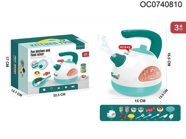 B/O Kettle set with light/music(3 colour assorted)