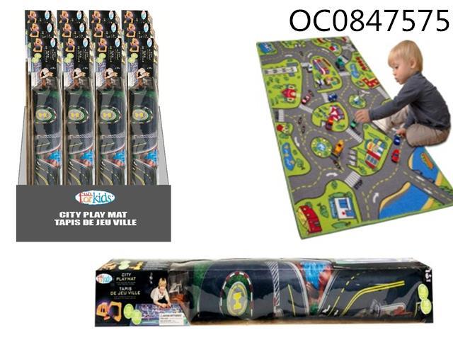 City Play Mat with 2 cars and 5 road signs