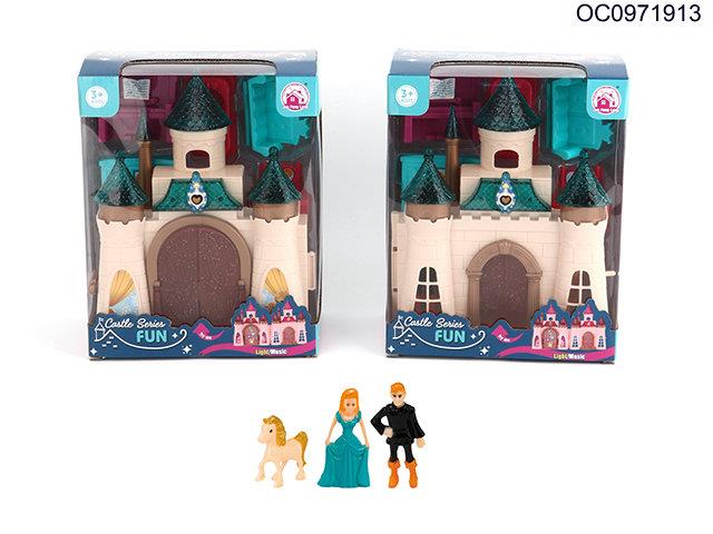 DIY castle with light/music/doll(12 pieces music)(2 styles assorted)