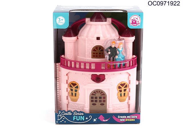 DIY castle with light/music/doll(12 pieces music)