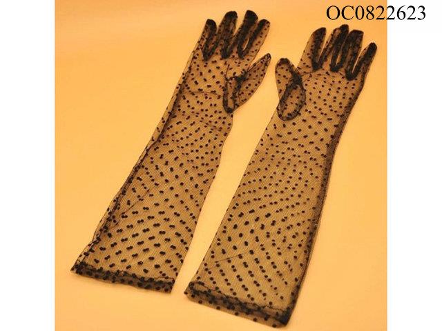 48cm black wave dot gloves