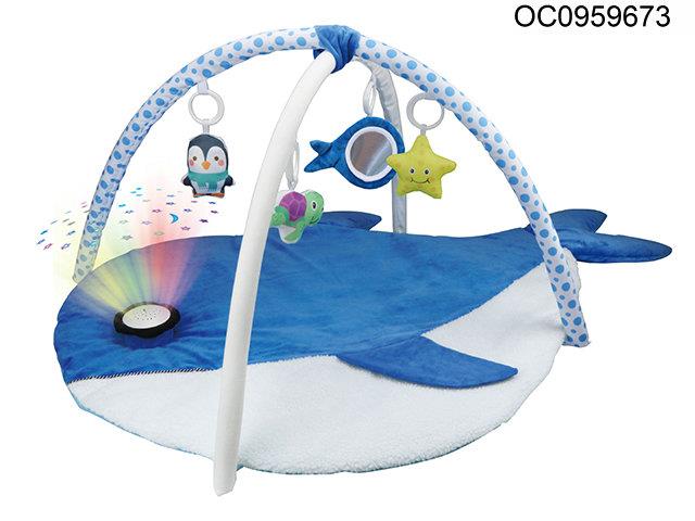 Baby gym mat with music
