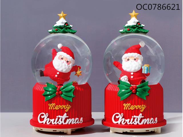 Christmas crystal ball, with light and music