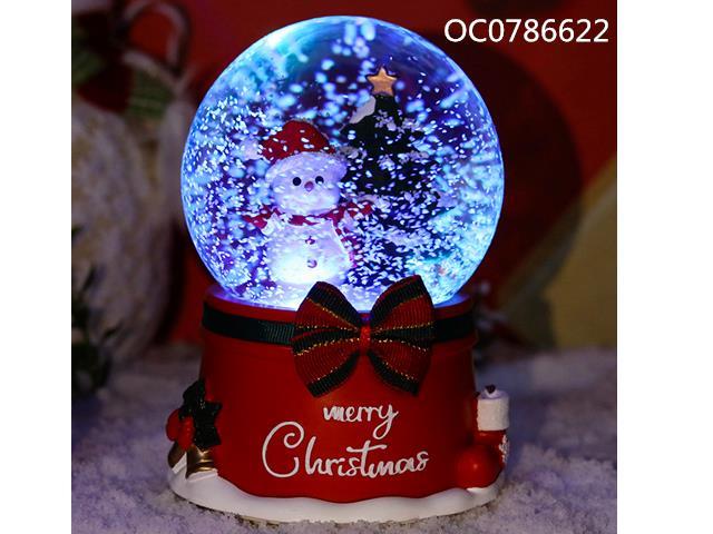 Musical Rotating Christmas crystal ball with snow and light