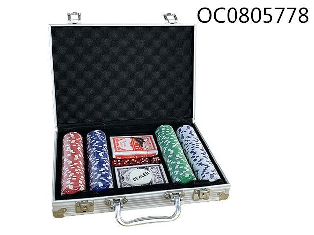 200PCS Texas Hold#17em and Chips Dice in Portable Aluminum Case