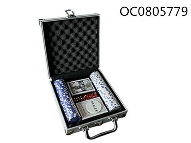 100PCS Texas Hold#17em and Chips Dice in Portable Aluminum Case