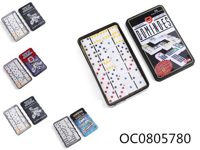 28PCS Dominoes in tinplate box